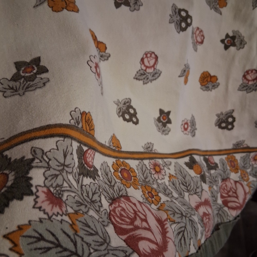 Vintage Williams Sonoma Tablecloth Botanical Green 100% Cotton GVC Earth Tones